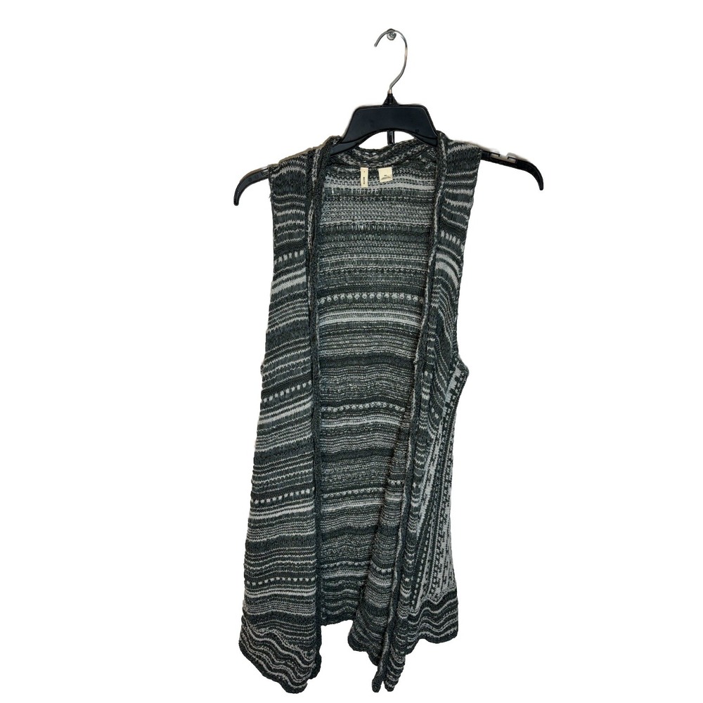 Anthropologie MOTH Strata Vest Knit Long Gray Size‎ M/L Casual Duster